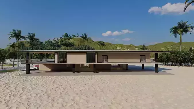 Casa Scene- Beach villa-Modern House 3D model