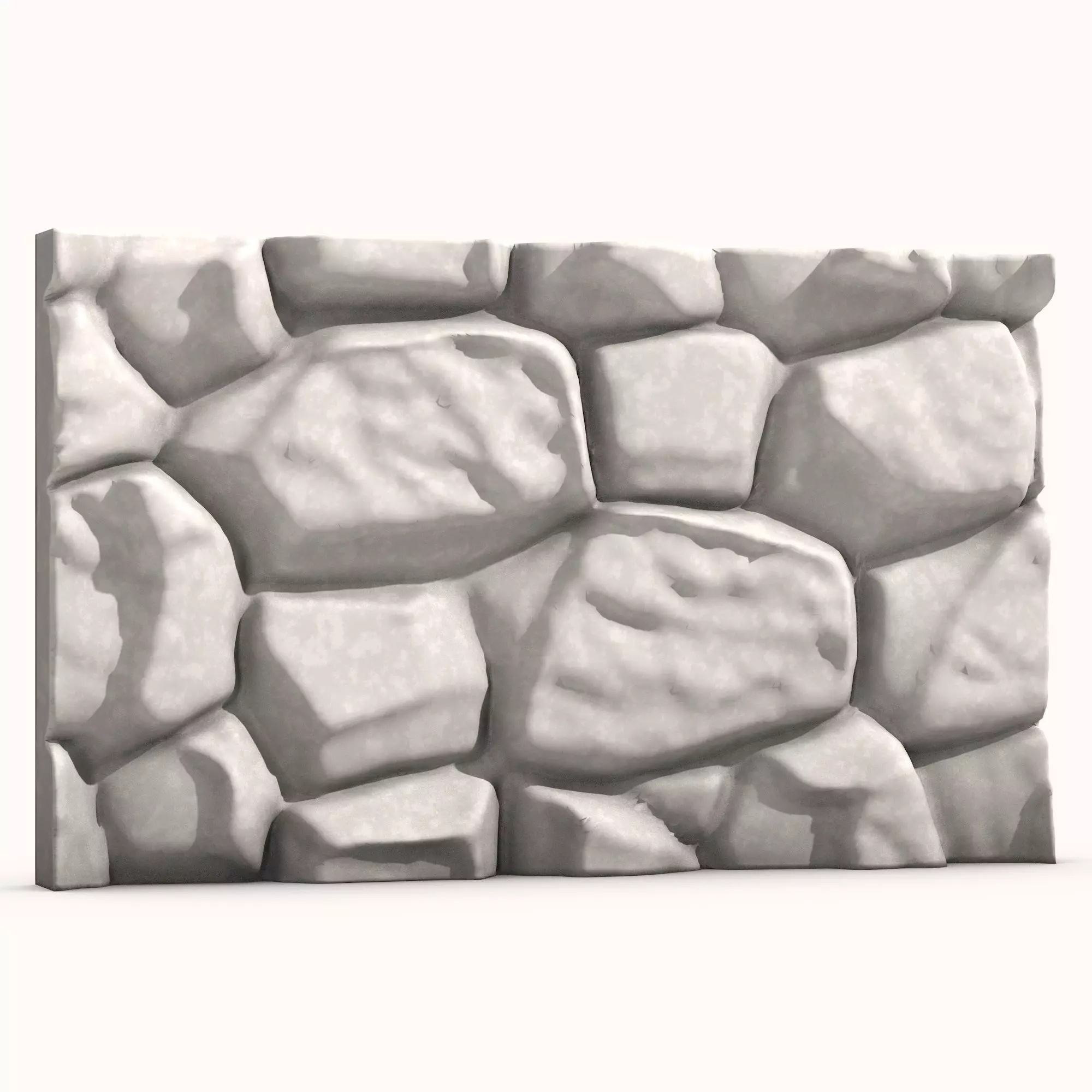 Dry-Stacked Stone Fence Mesh 3D model
