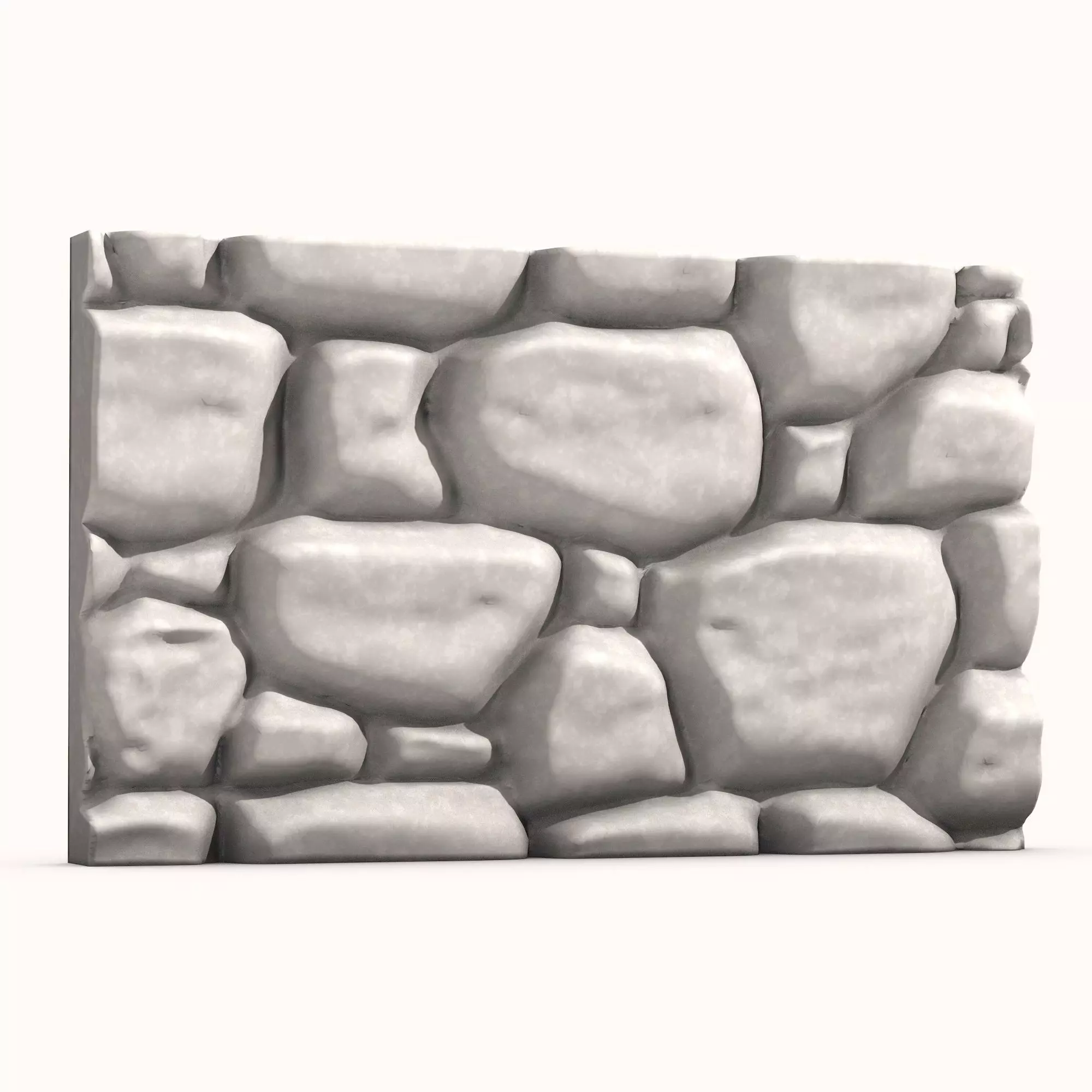 Overgrown Stone Wall Modular Piece 3D model