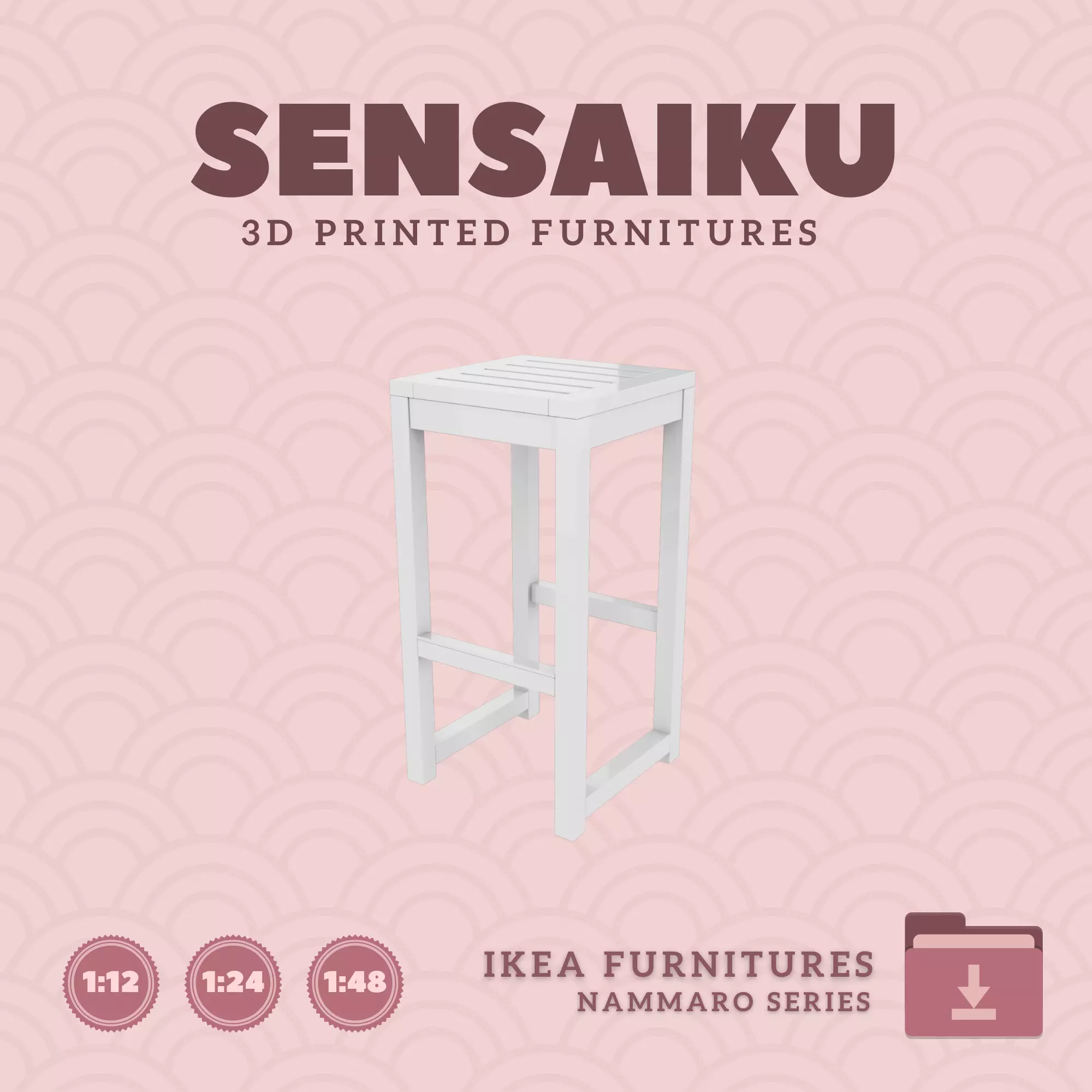 NAMMARO Bar Stool for Miniature Dollhouse - IKEA - 3D Print 3D print model