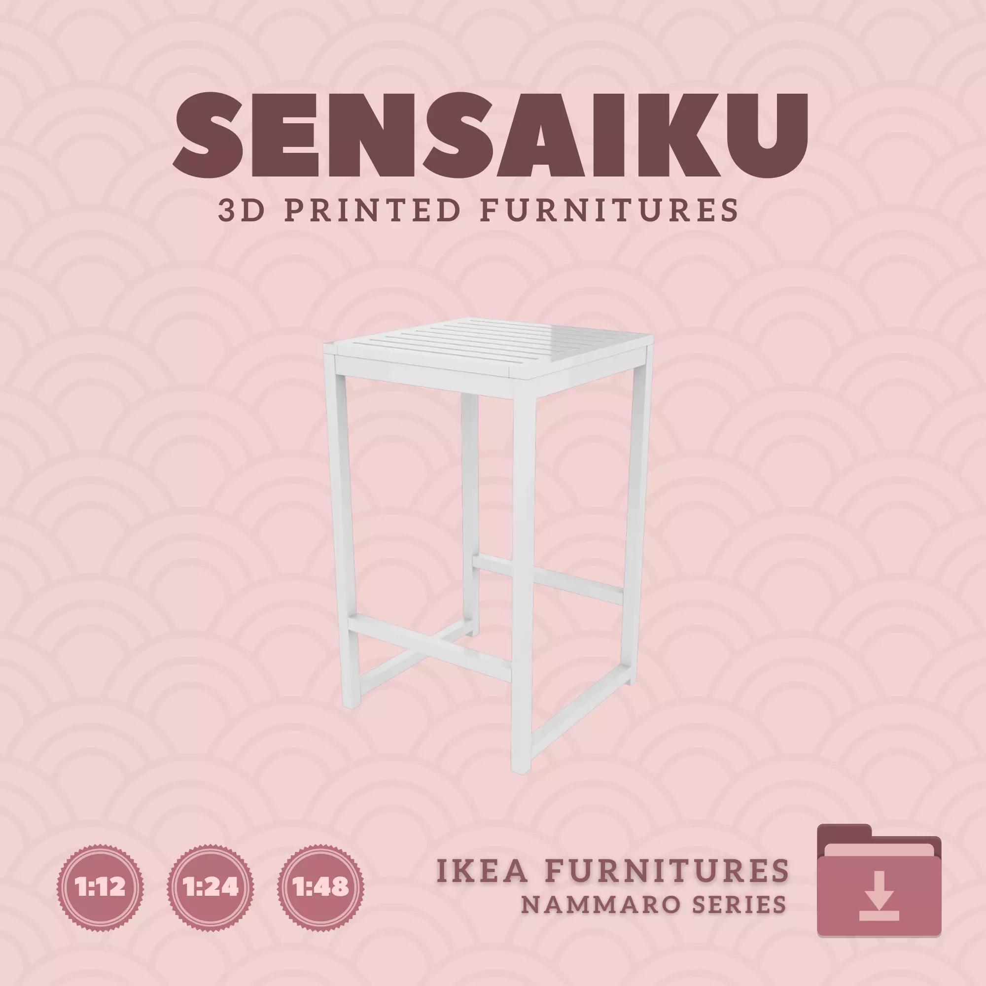 NAMMARO Bar table for Miniature Dollhouse - IKEA - 3D Print 3D print model