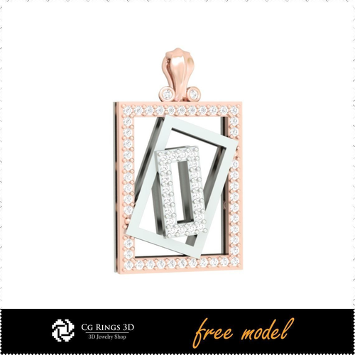 3D CAD Pendant With Diamons-Free 3D Model Free 3D print model