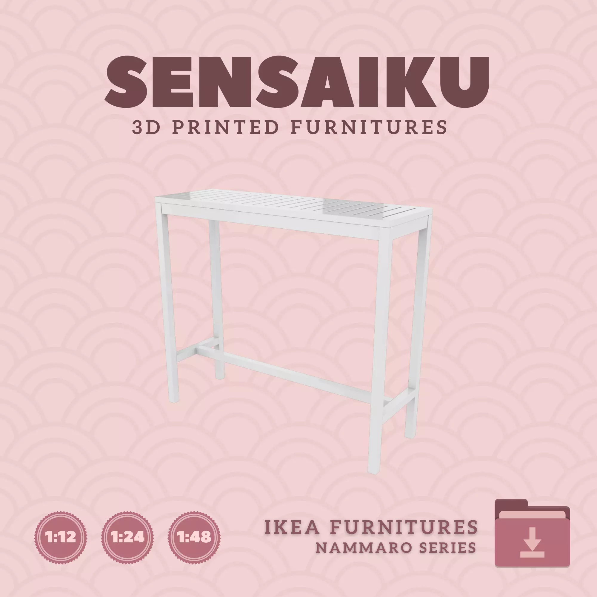 NAMMARO Bar Table V2 for Mini Dollhouse - IKEA - 3D Print 3D print model