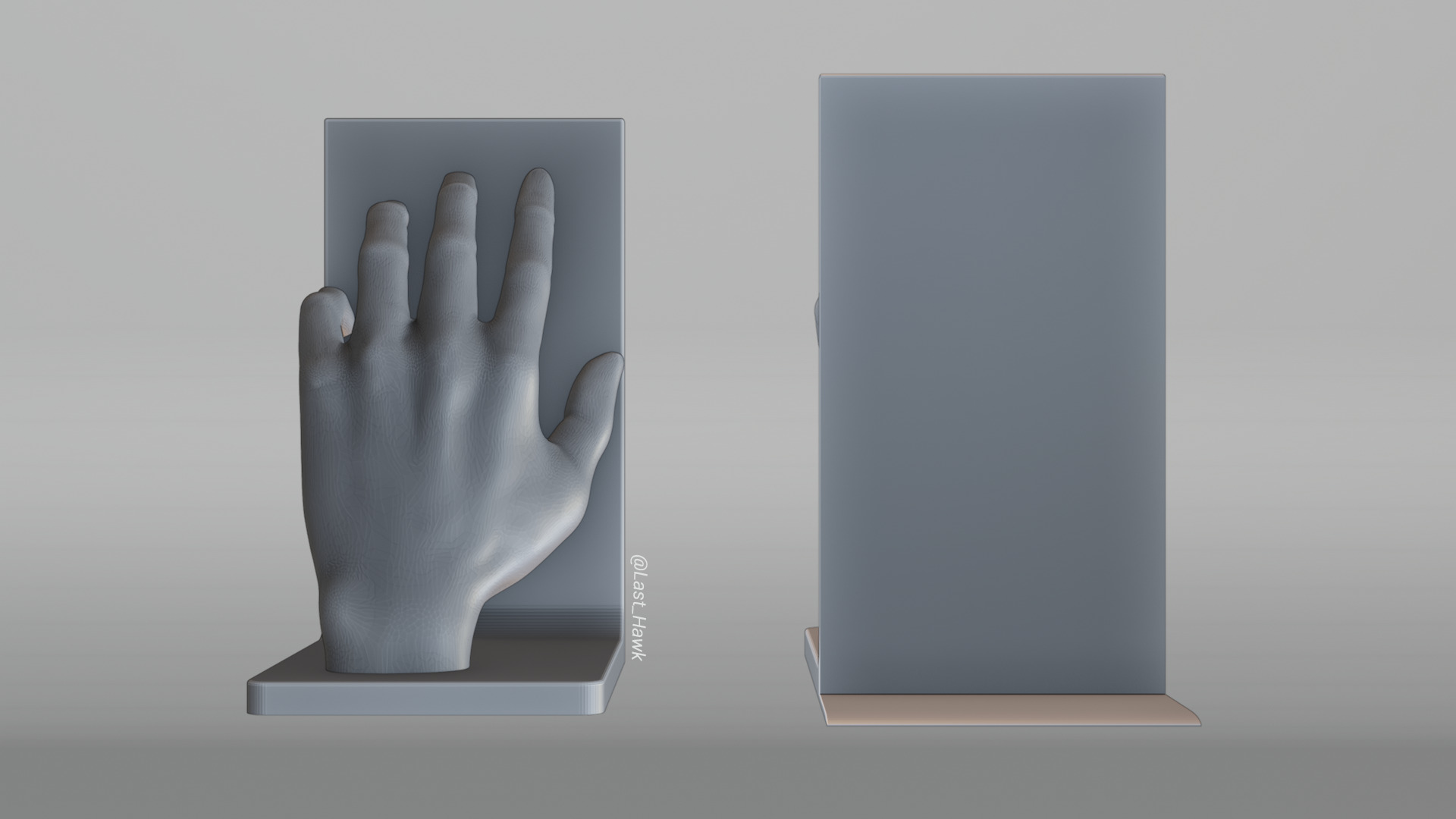 Hand bookend book holder stand 3D print model_4