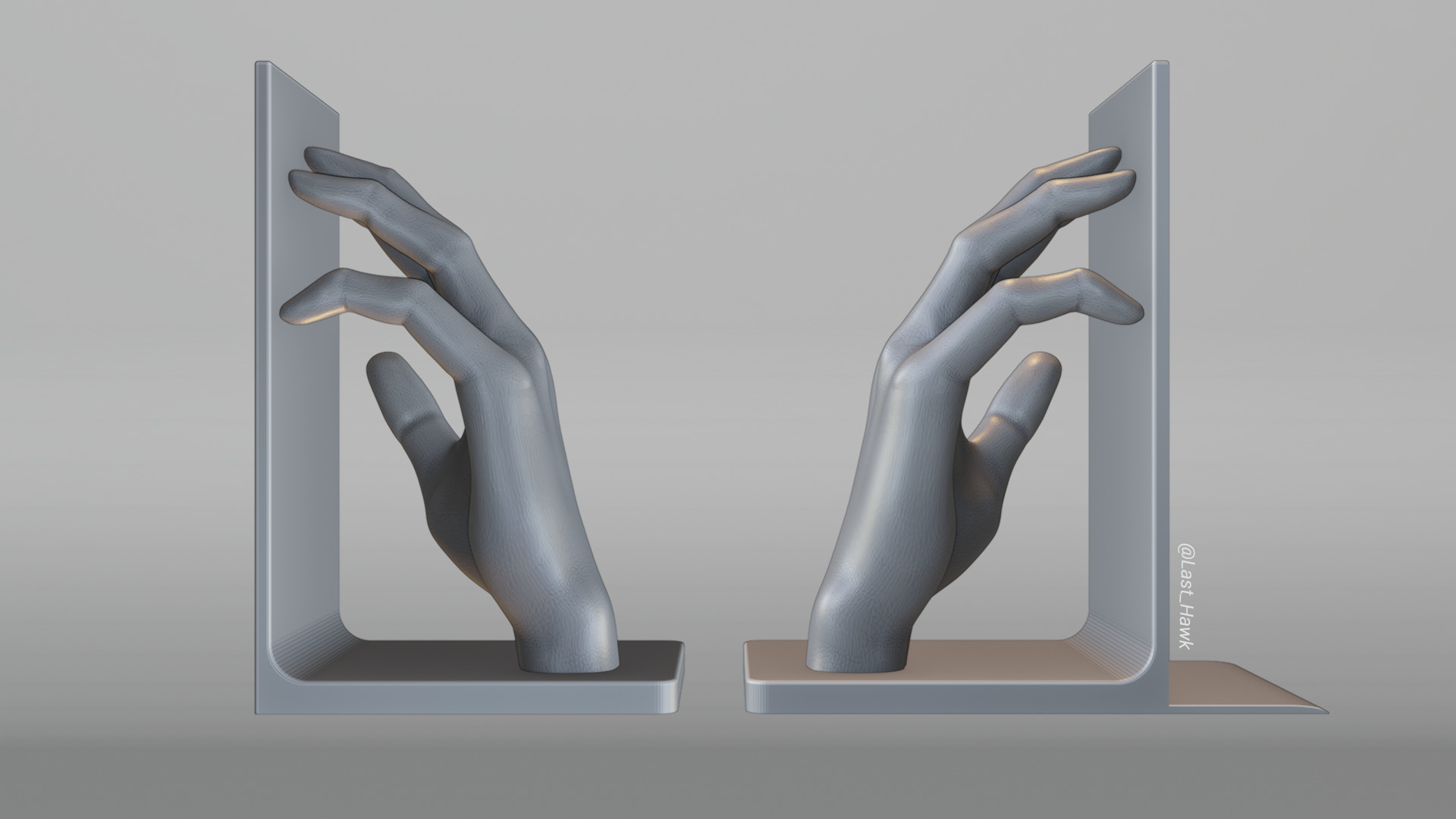 Hand bookend book holder stand 3D print model_5