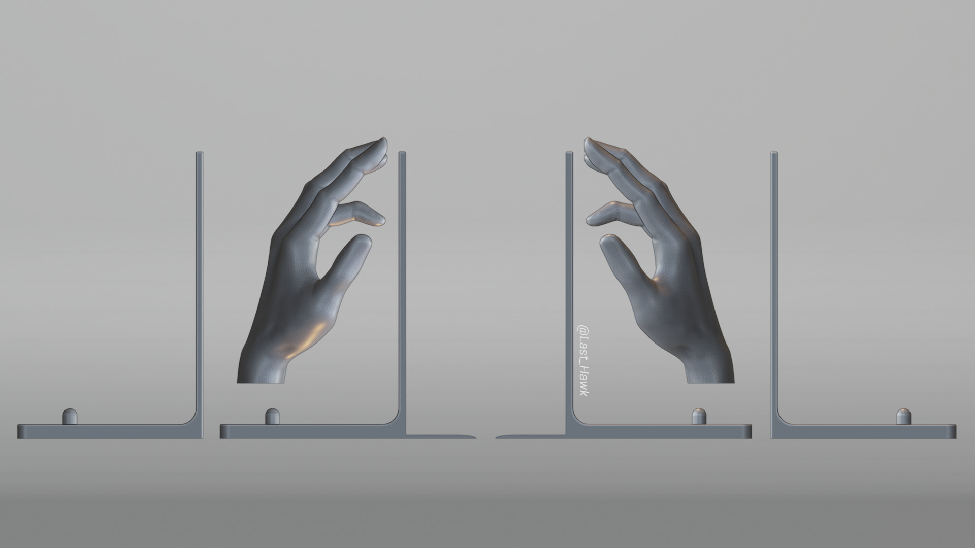 Hand bookend book holder stand 3D print model_6