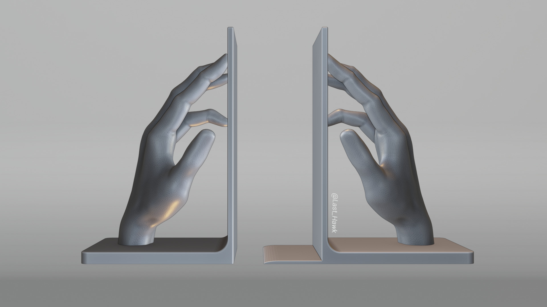 Hand bookend book holder stand 3D print model_3
