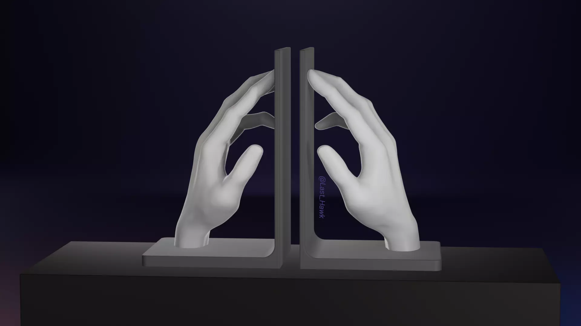 Hand bookend book holder stand 3D print model_0