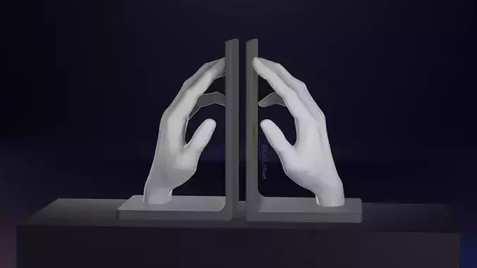 Hand bookend book holder stand 3D print model