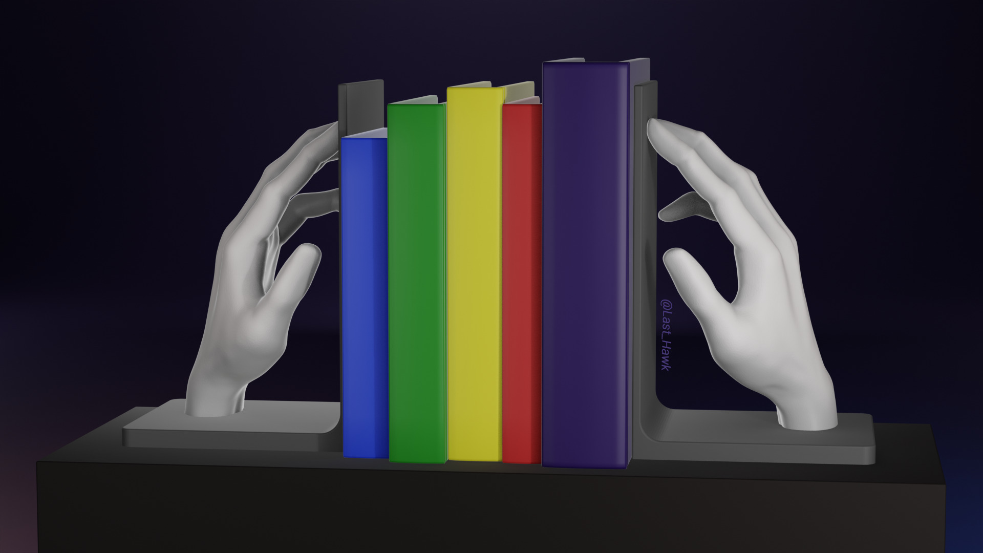 Hand bookend book holder stand 3D print model_2