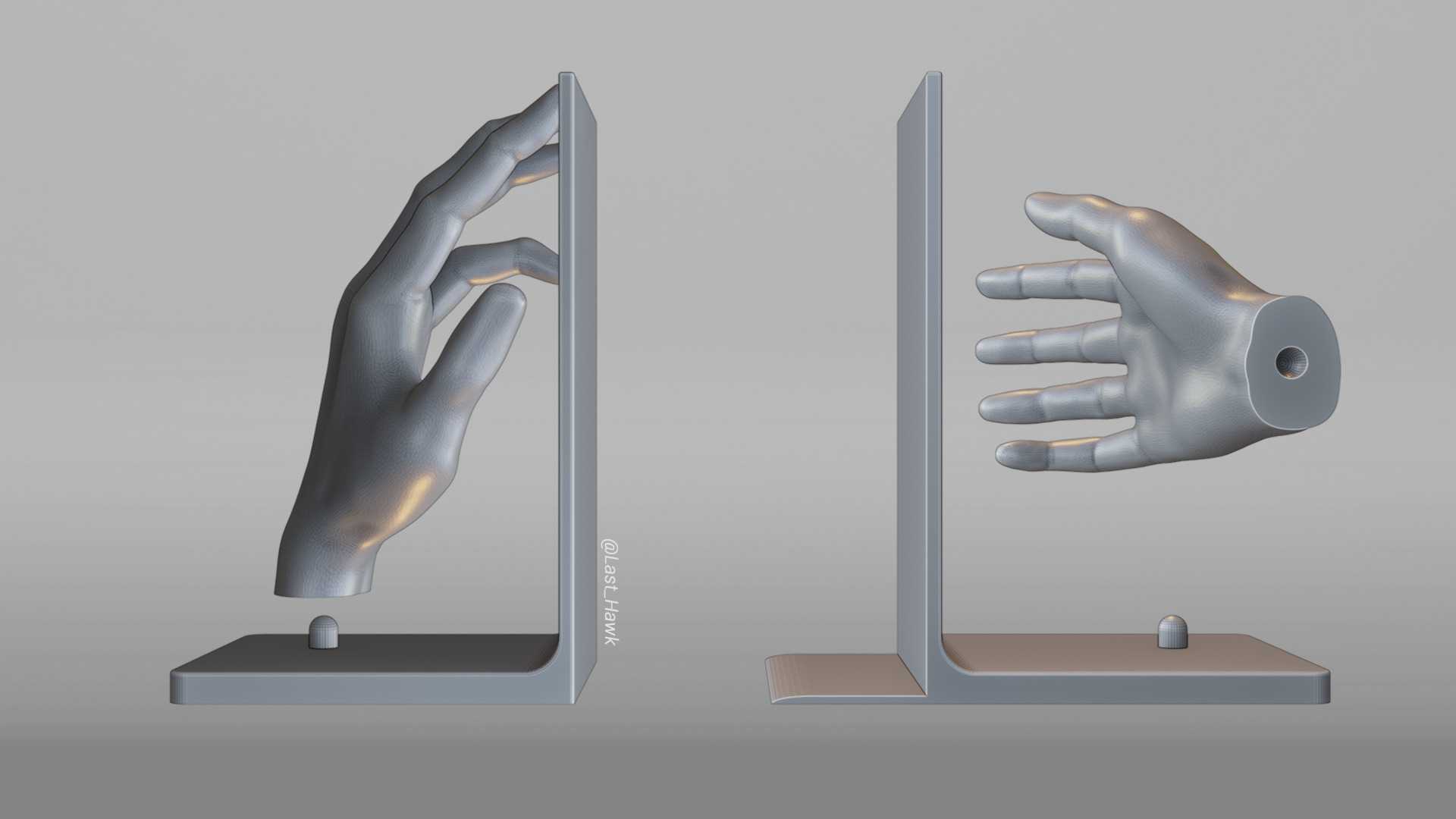 Hand bookend book holder stand 3D print model_7