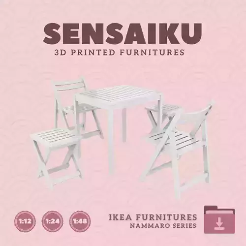 NAMMARO Table Chairs and Stools for Dollhouse - IKEA - 3D Print