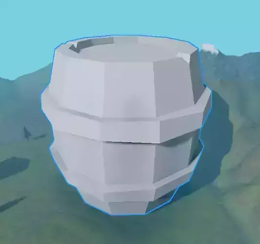 Low-Poly Barrel 3D Model