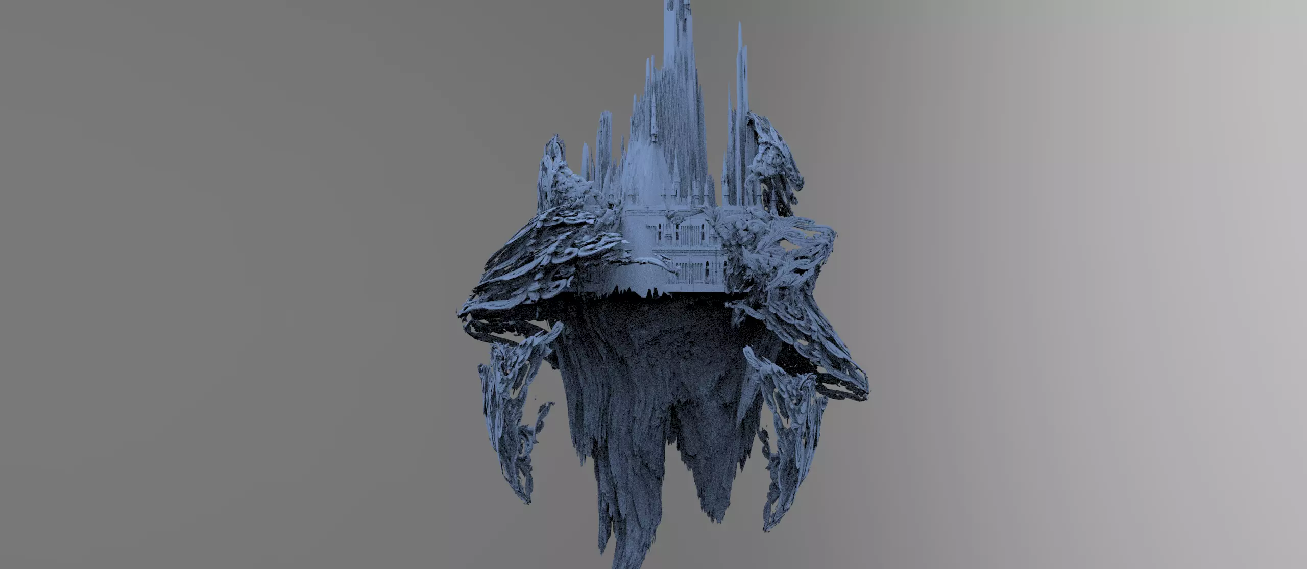 Fantasy underworld mountains base 3D model_0