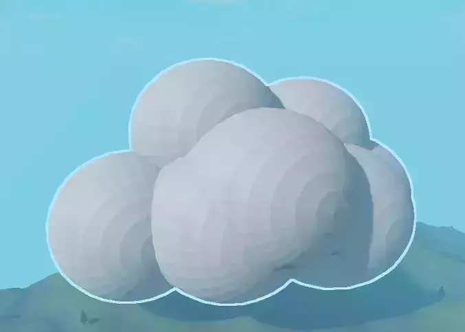 Low-Poly Bush or Cloud 3D Model