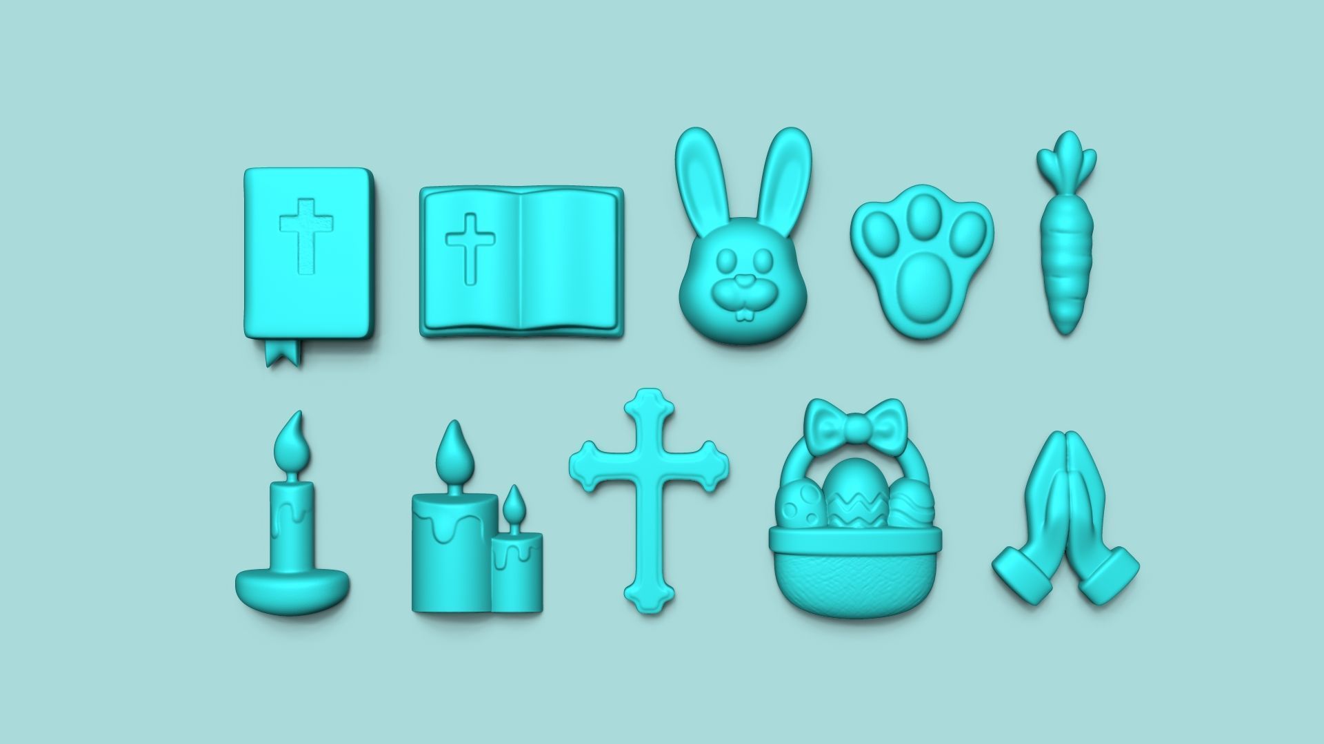 20 Easter Molds - Silicon Molding Maker - Template 3D Model Collection_3