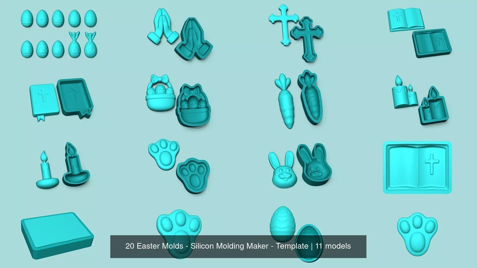 20 Easter Molds - Silicon Molding Maker - Template 3D Model Collection_1