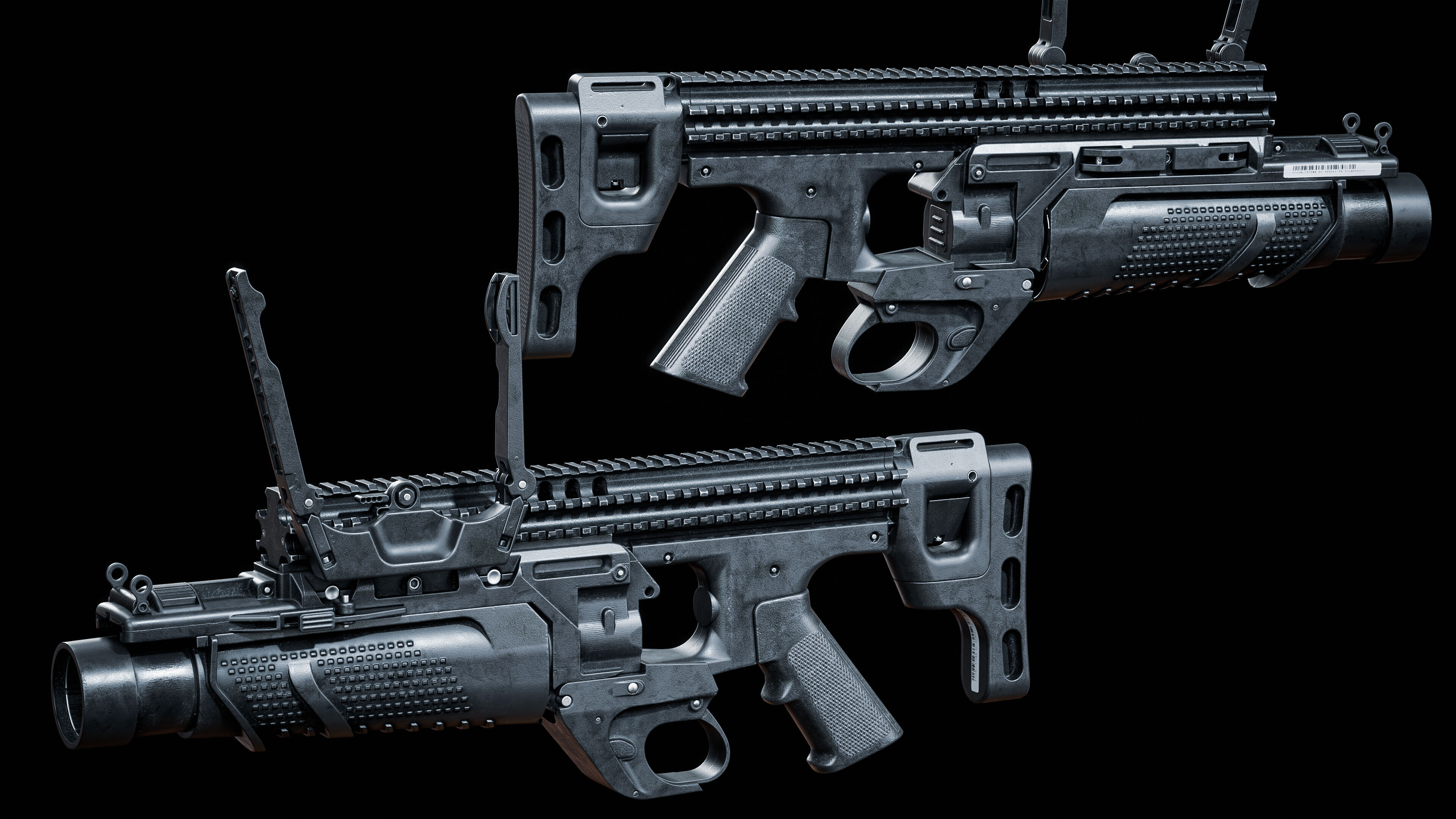 grenade launcher FN 40GL-S Low-poly 3D model_13