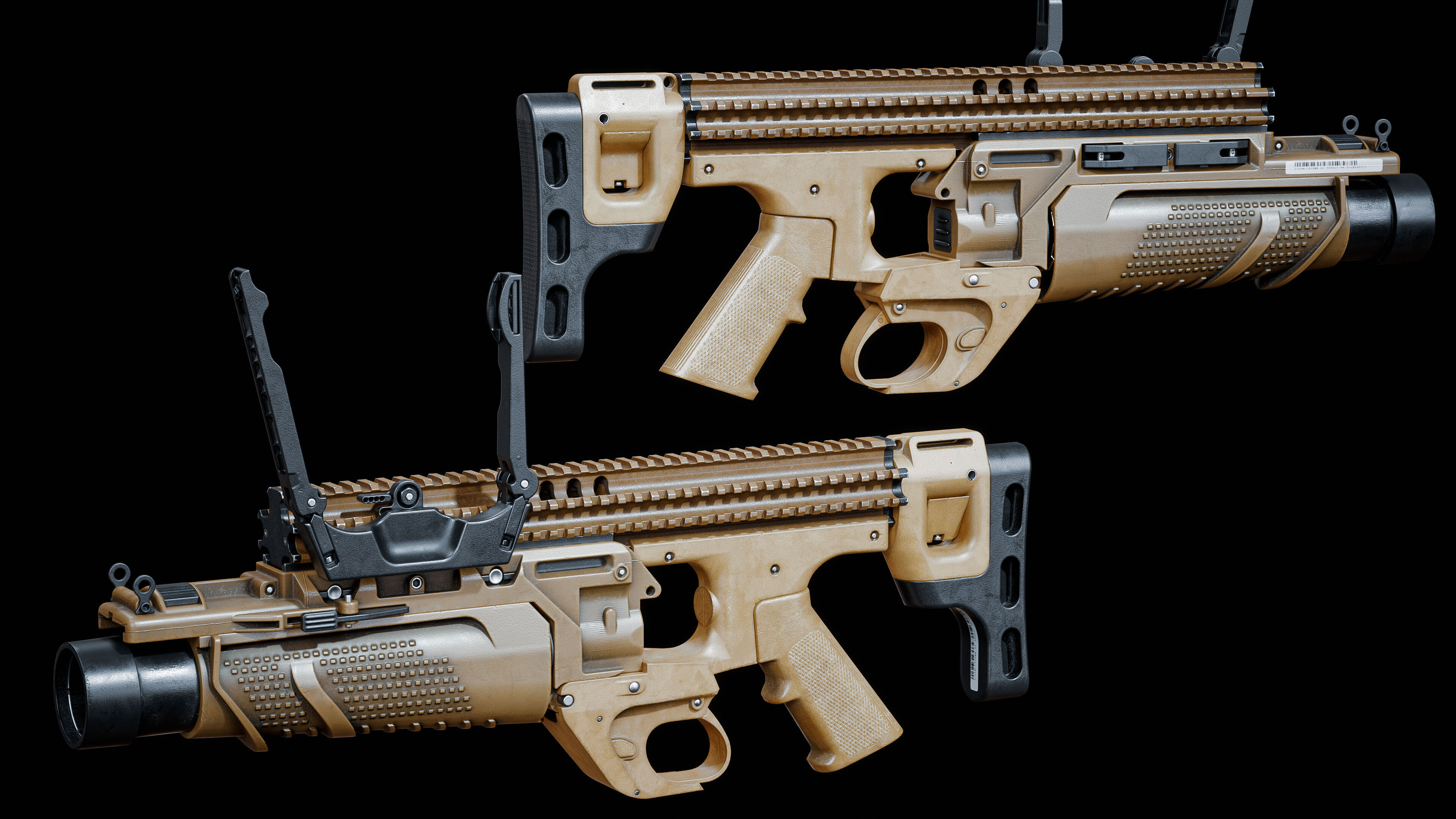 grenade launcher FN 40GL-S Low-poly 3D model_12