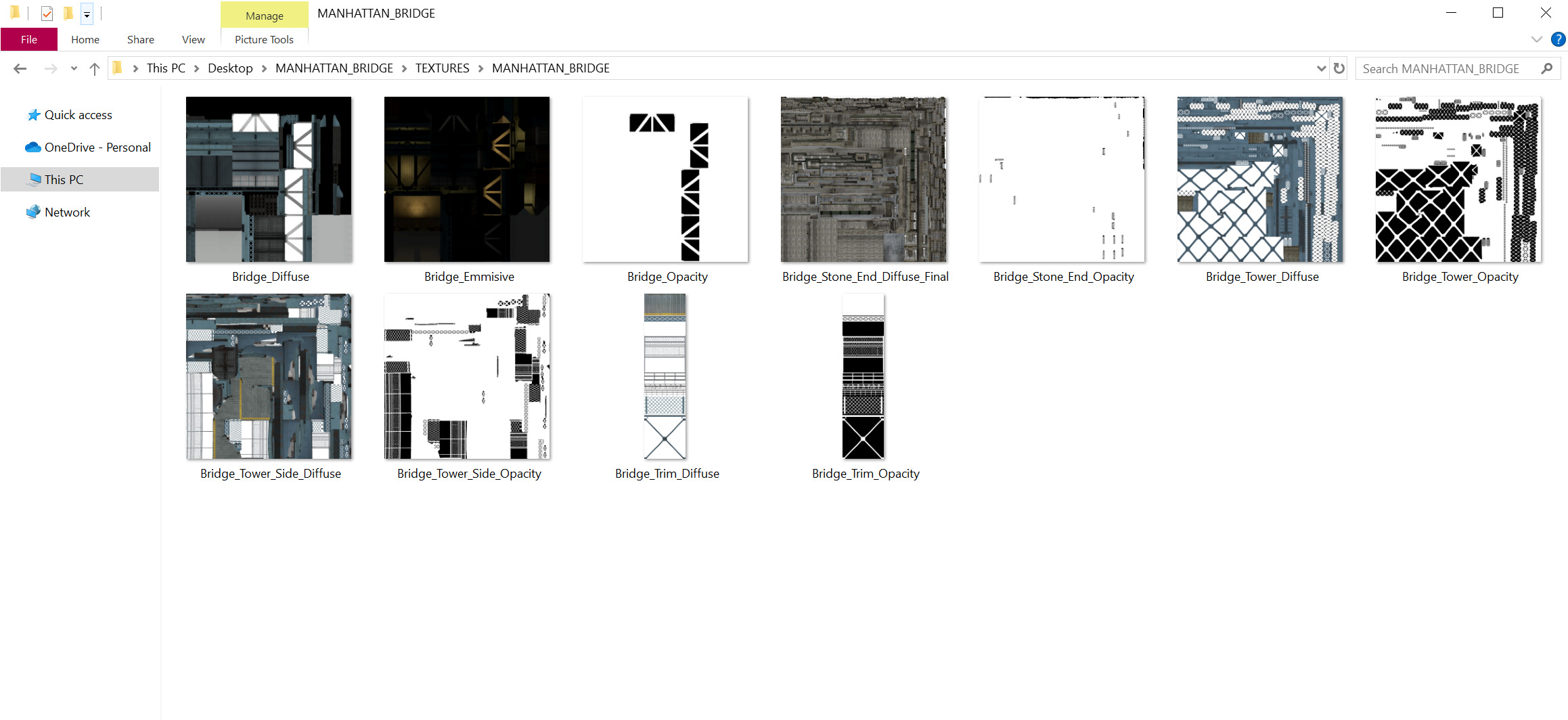 New York Manhattan Bridge Low-poly 3D model_16