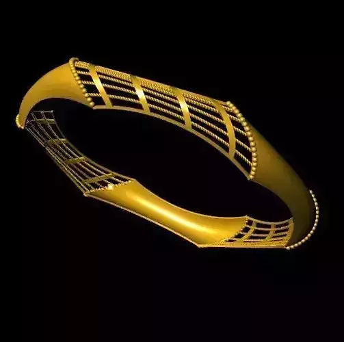 5018 Cage Weave Bamboo Gold Bangle 9gm 3D print model