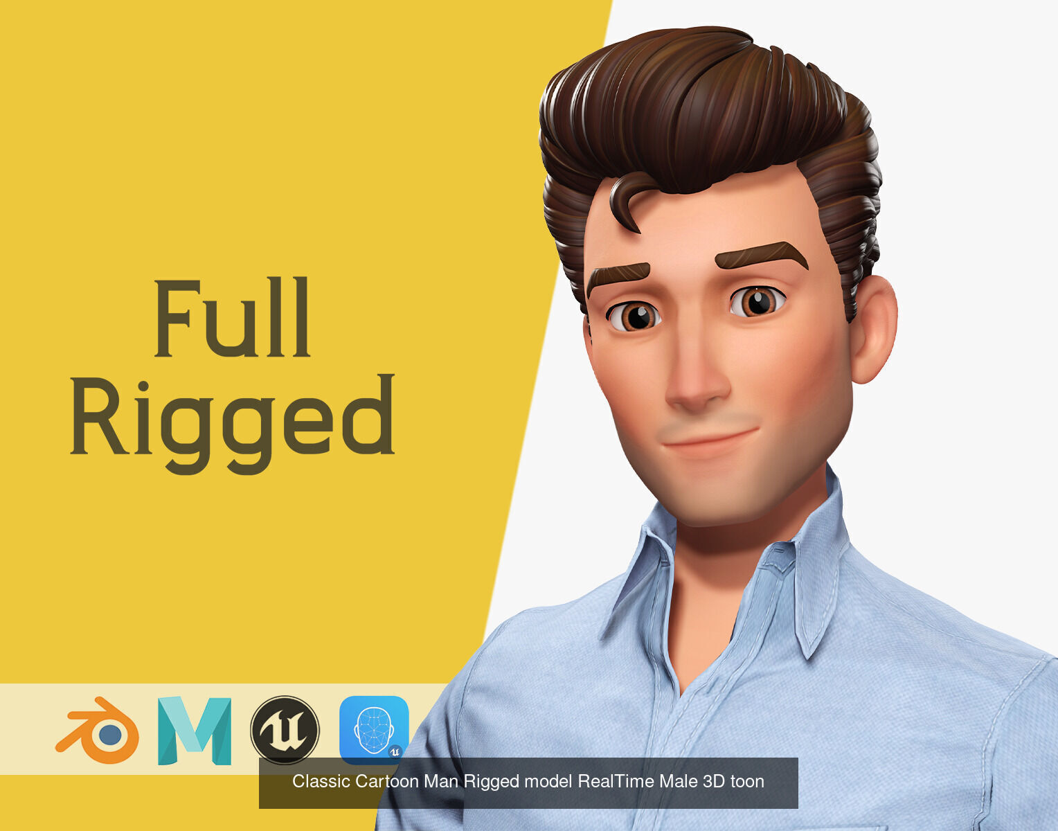 Stylized Cartoon Men - Rigged RealTime 3D Pack 3D Model Collection_5
