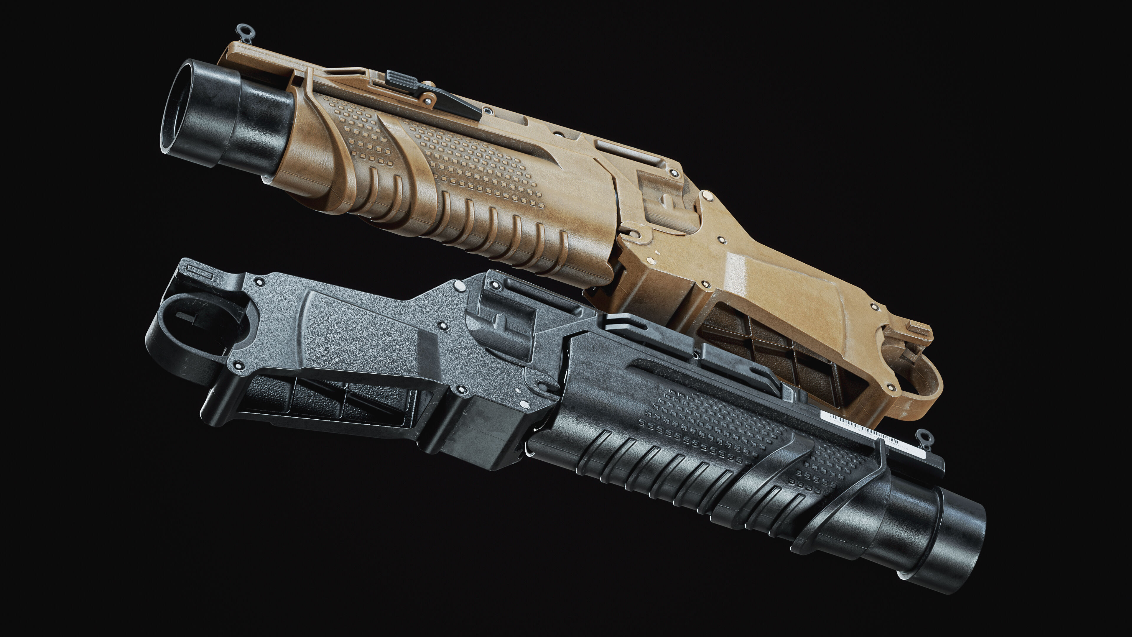 grenade launcher FN 40GL modular pack Low-poly 3D model_16