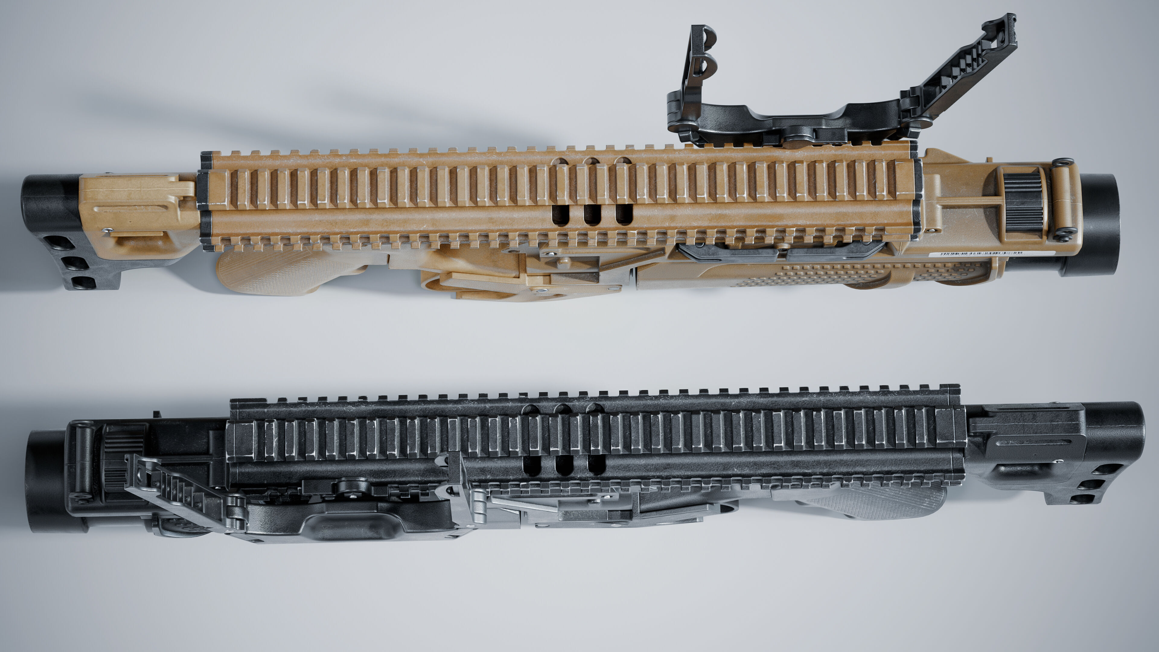 grenade launcher FN 40GL modular pack Low-poly 3D model_8