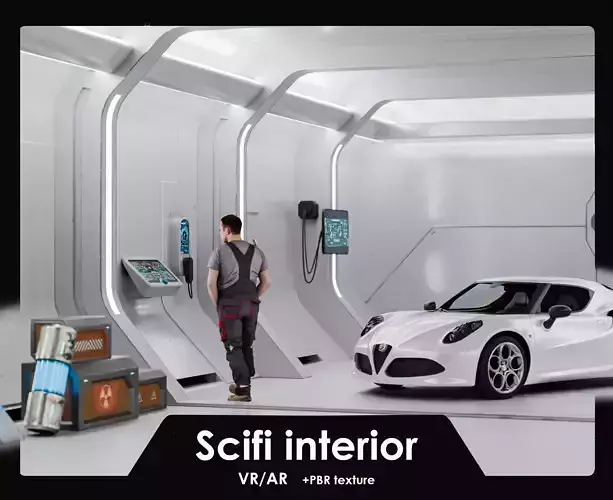 Low Poly Sci-Fi Garage