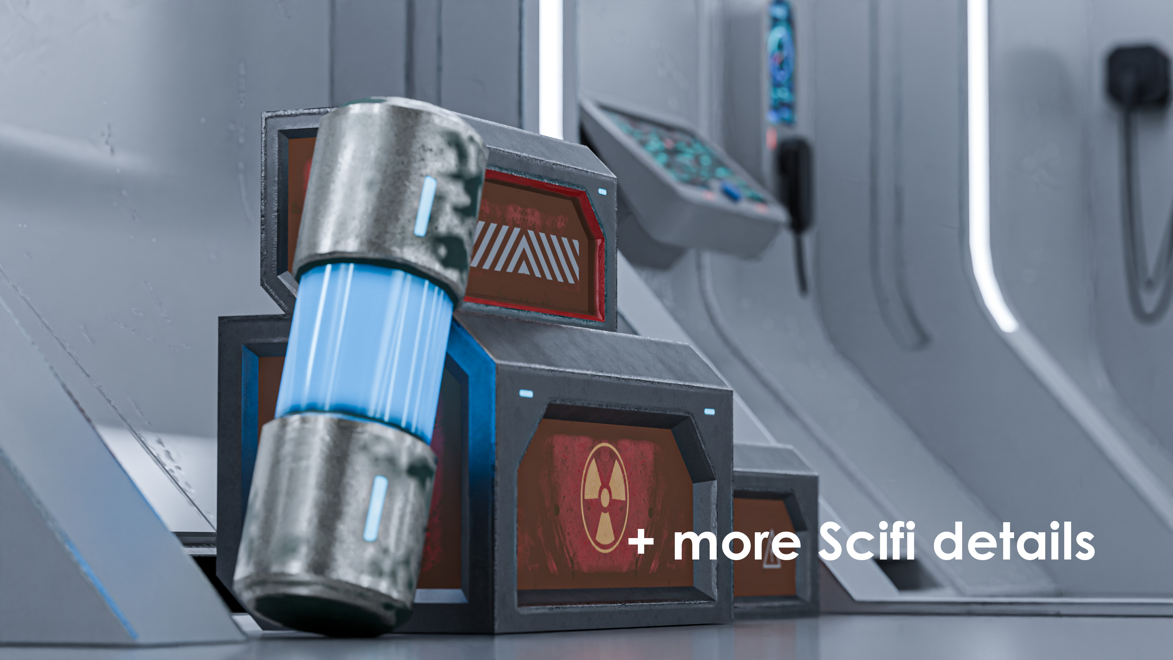 Low Poly Sci-Fi Garage Low-poly 3D model_3