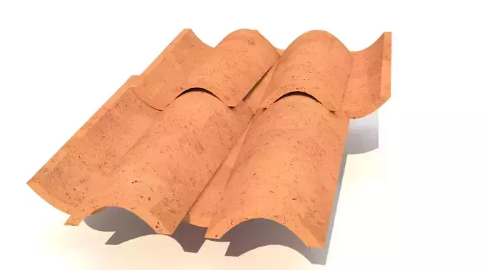 Traditional Clay Roof tiles Free 3D model