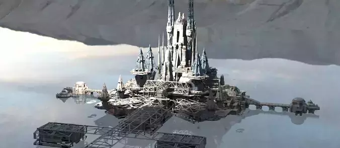 Arabian Oasis Island temple