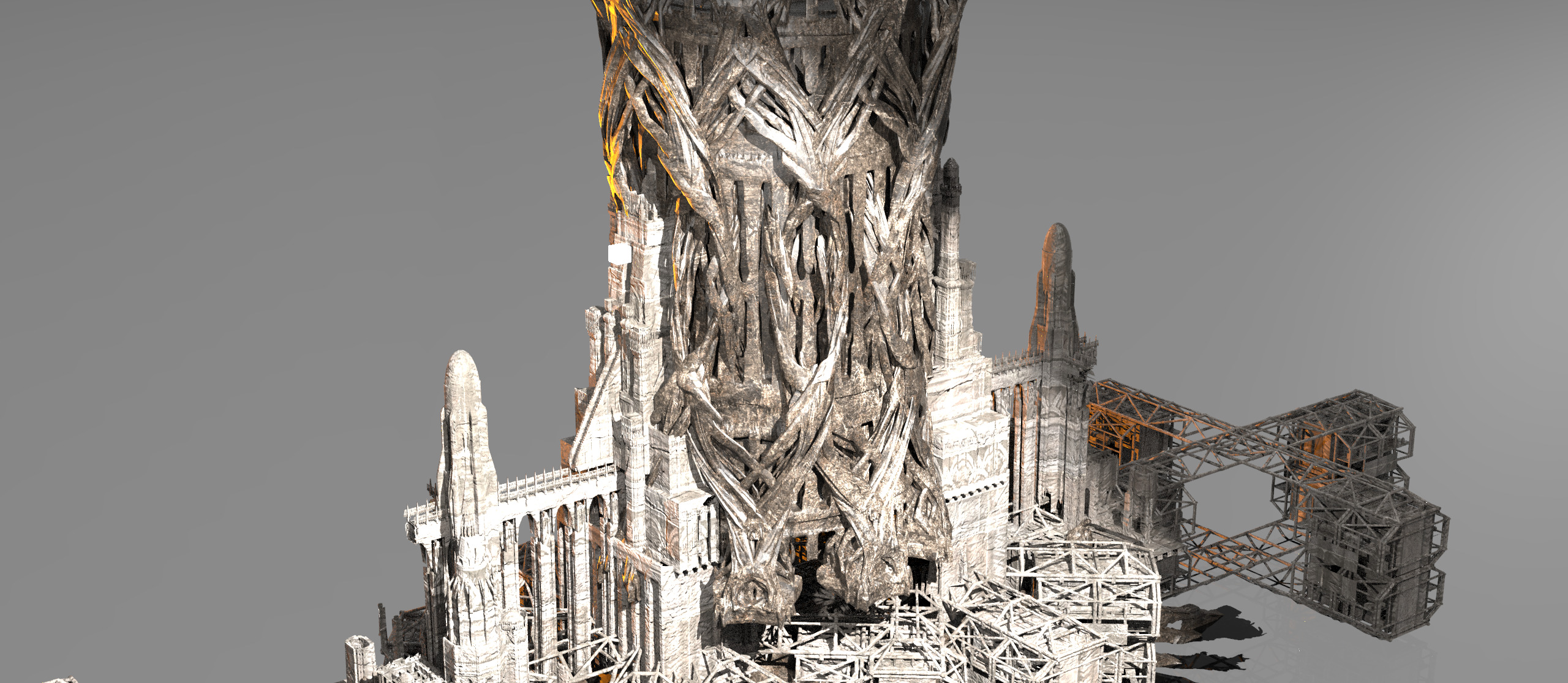 Celtic Great Tree Castle 3D model_1