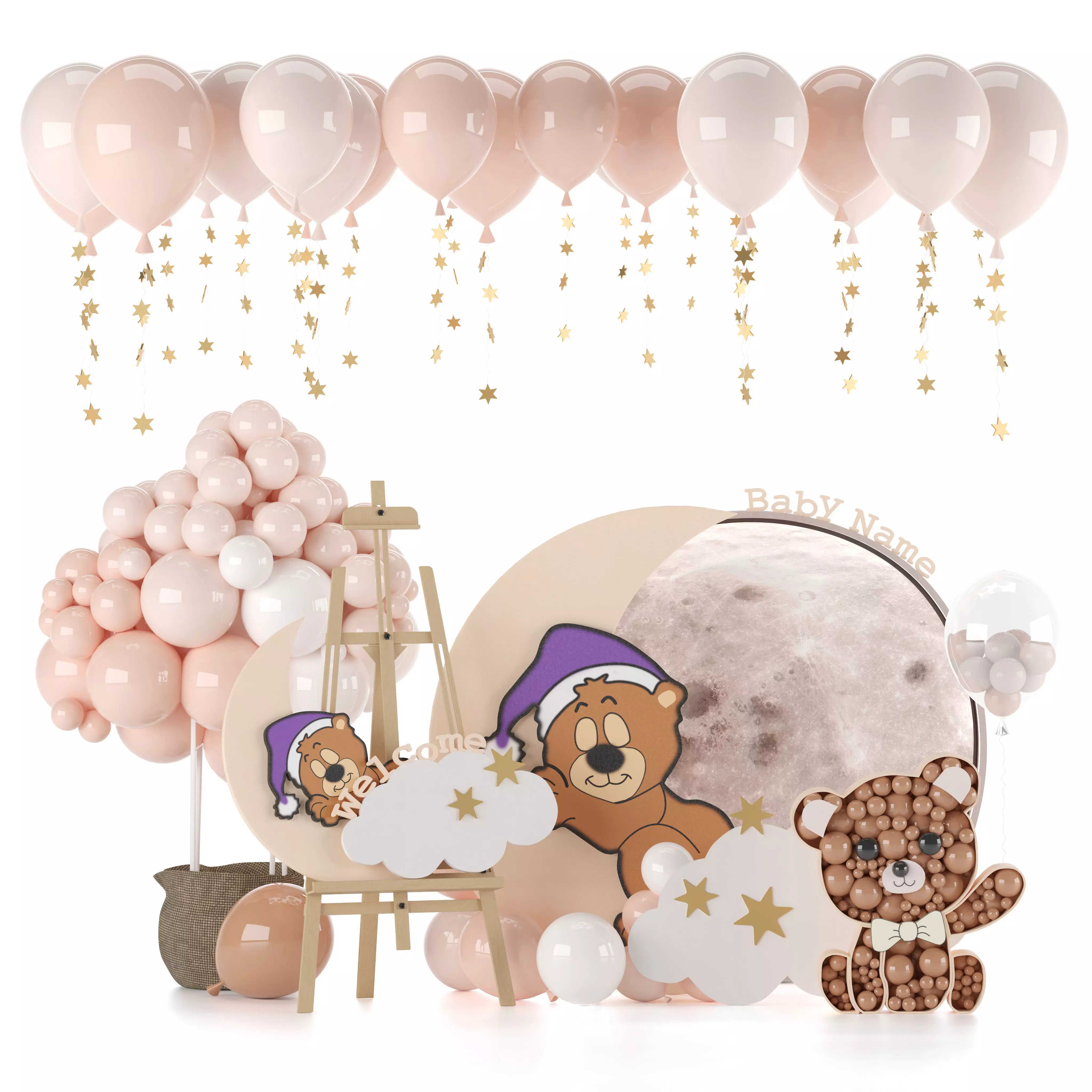 baby newborn room decorative 3D model