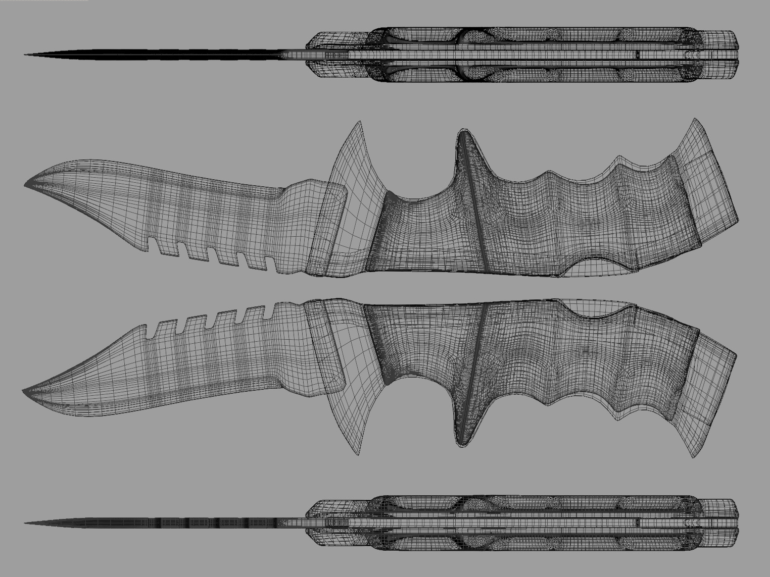 Knife Switchblade Tactical  3D model_8