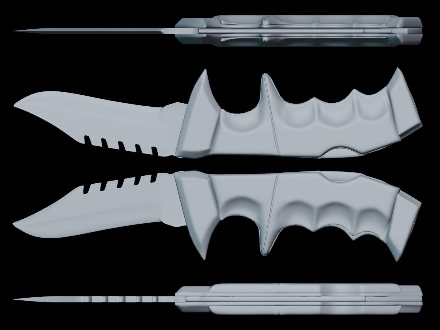 Knife Switchblade Tactical  3D model_7