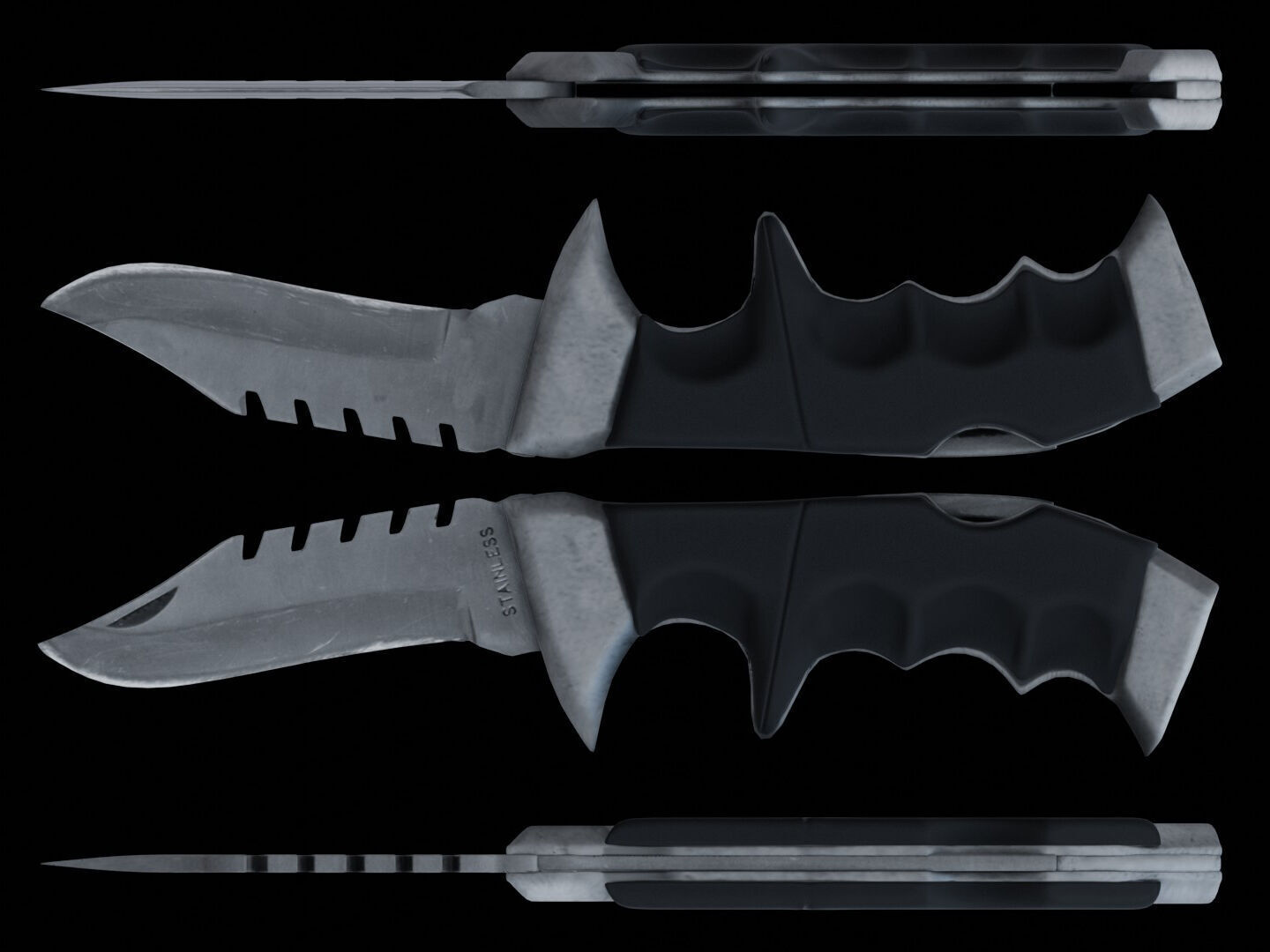 Knife Switchblade Tactical  3D model_6