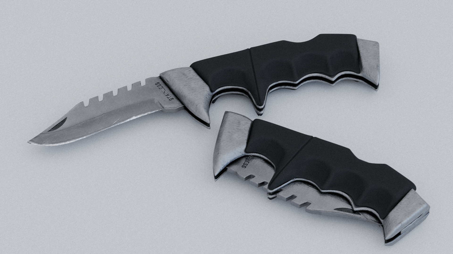 Knife Switchblade Tactical  3D model_1