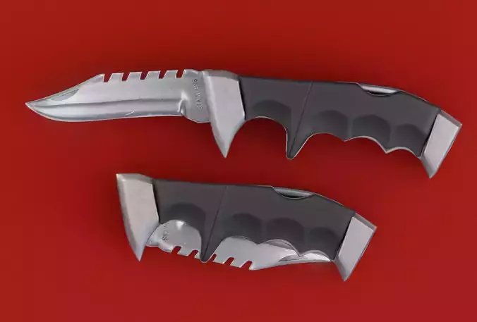 Knife Switchblade Tactical  3D model Knife Switchblade Tactical  3D model