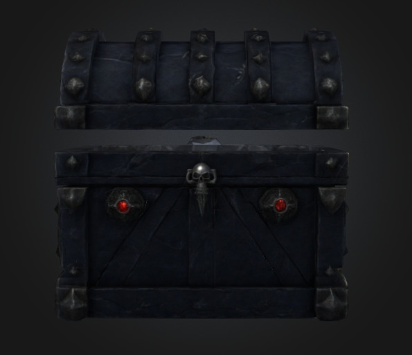 Bone king chest 1 Low-poly 3D model_4