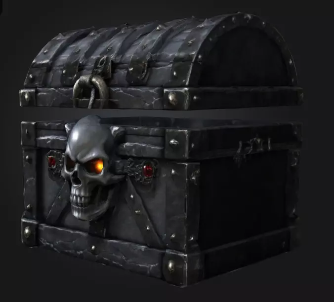 Bone king chest 1 Low-poly 3D model_0