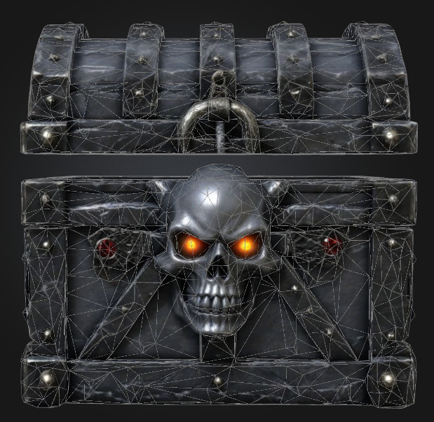 Bone king chest 1 Low-poly 3D model_2