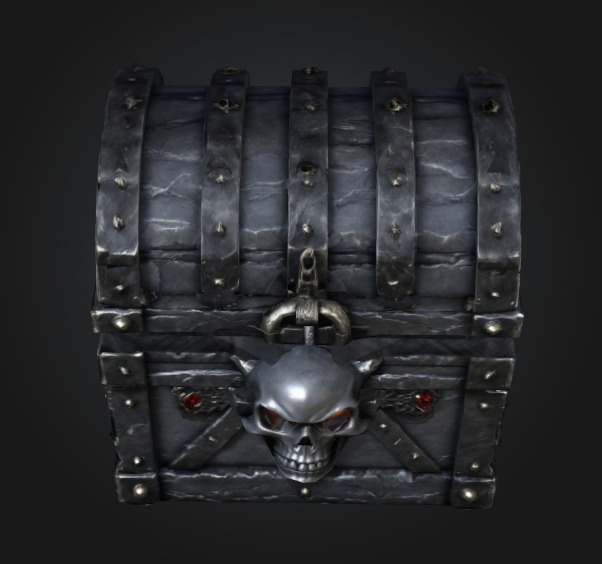 Bone king chest 1 Low-poly 3D model_5