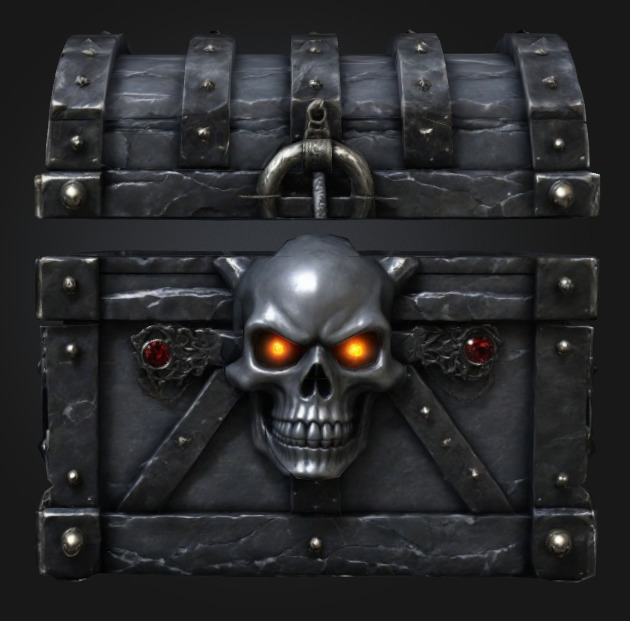 Bone king chest 1 Low-poly 3D model_1