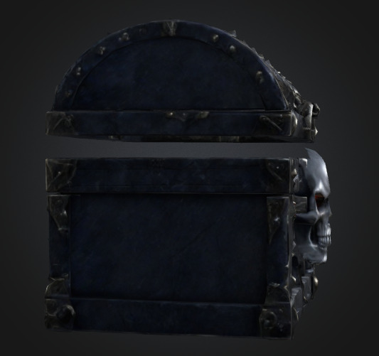 Bone king chest 1 Low-poly 3D model_3