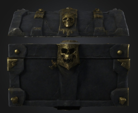 Bone king chest 2 Low-poly 3D model_6
