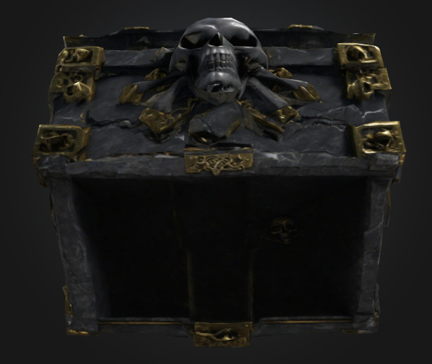 Bone king chest 2 Low-poly 3D model_8