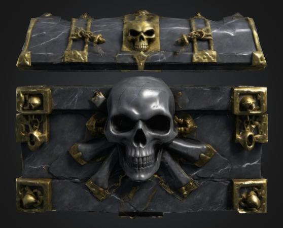 Bone king chest 2 Low-poly 3D model_3