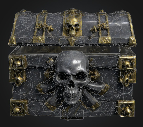 Bone king chest 2 Low-poly 3D model_2