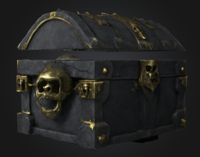 Bone king chest 2 Low-poly 3D model_5